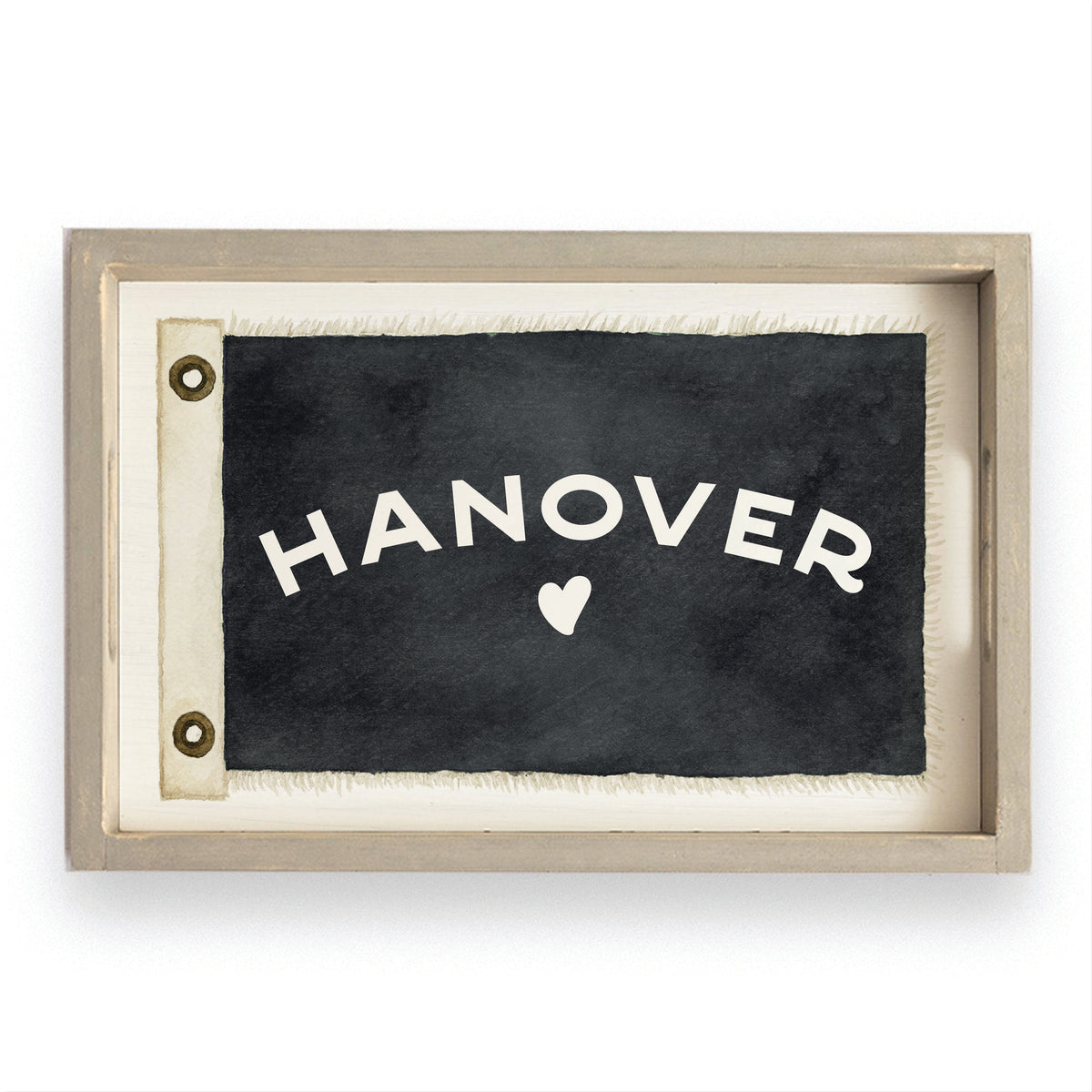 Heart Vintage Flag Personalized Serving Tray