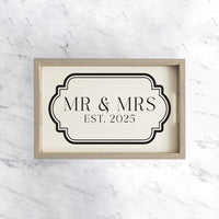 Antique Mr & Mrs  Est 2025 Serving Tray