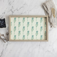 Green Tulip In Line Wooden Serving Tray