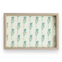 Green Tulip In Line Wooden Serving Tray