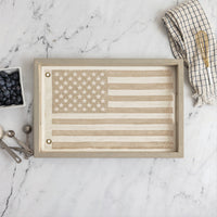 American Vintage Flag Whitewash Serving Tray