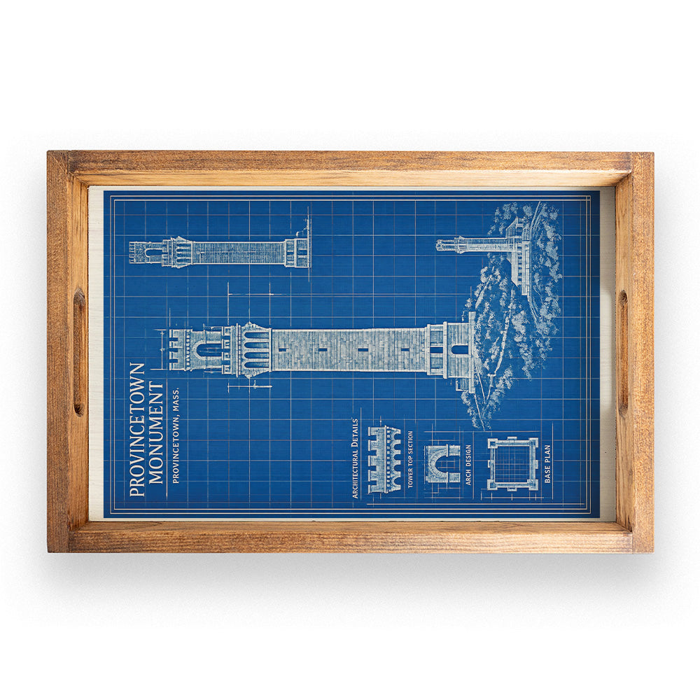 Provincetown Monument Blueprint Serving Tray