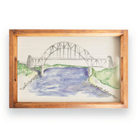 Watercolor Bridge Serving Tray