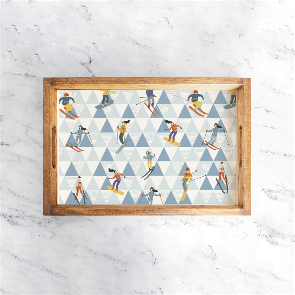 Modern Mountain Wooden Serving Tray