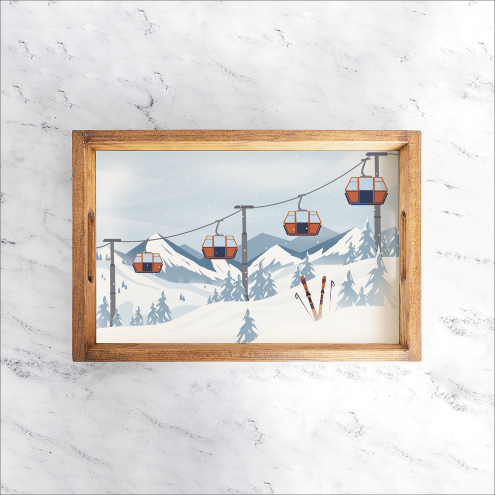 Alpine Lift Wooden Serving Tray