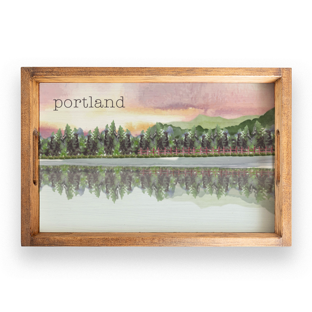 Lake Personalized Serving Tray
