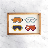 Personalized Ski Goggle Vibes Wooden Serving Tray