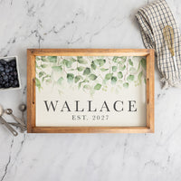 Greenery Personalized Serving Tray