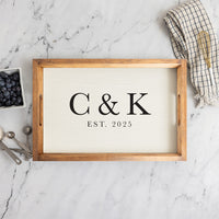 Initials Established Personalized Serving Tray