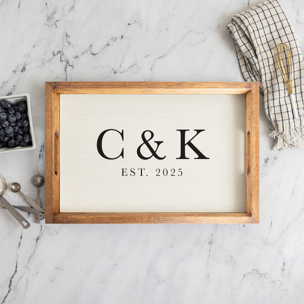 Initials Established Personalized Serving Tray
