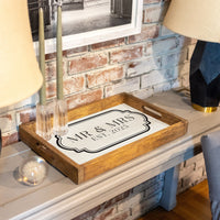 Antique Mr & Mrs  Est 2025 Serving Tray