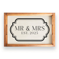 Antique Mr & Mrs  Est 2025 Serving Tray