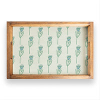 Green Tulip In Line Wooden Serving Tray