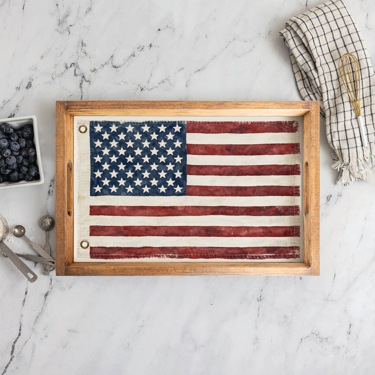American Vintage Flag Serving Tray