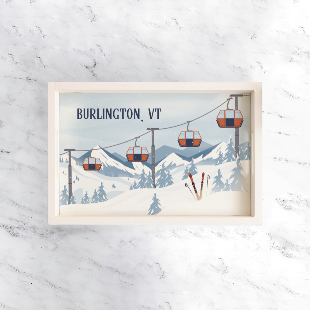 Personalized Alpine Lift Wooden Serving Tray