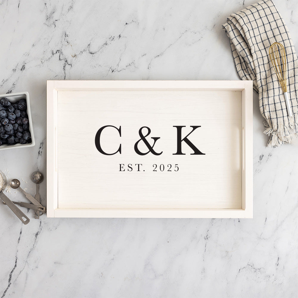 Initials Established Personalized Serving Tray