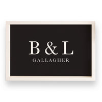 Initials Name Black Personalized Wooden Serving Tray