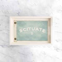 Vintage Flag Anchor Personalized Serving Tray