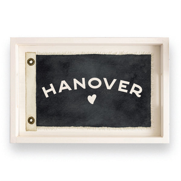 Heart Vintage Flag Personalized Serving Tray