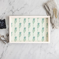 Green Tulip In Line Wooden Serving Tray