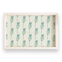 Green Tulip In Line Wooden Serving Tray
