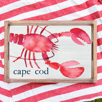 Watercolor Lobster Personalized Serving Tray