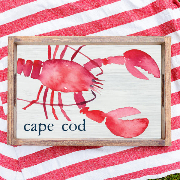 Lobster Watercolor Personalized Serving Tray