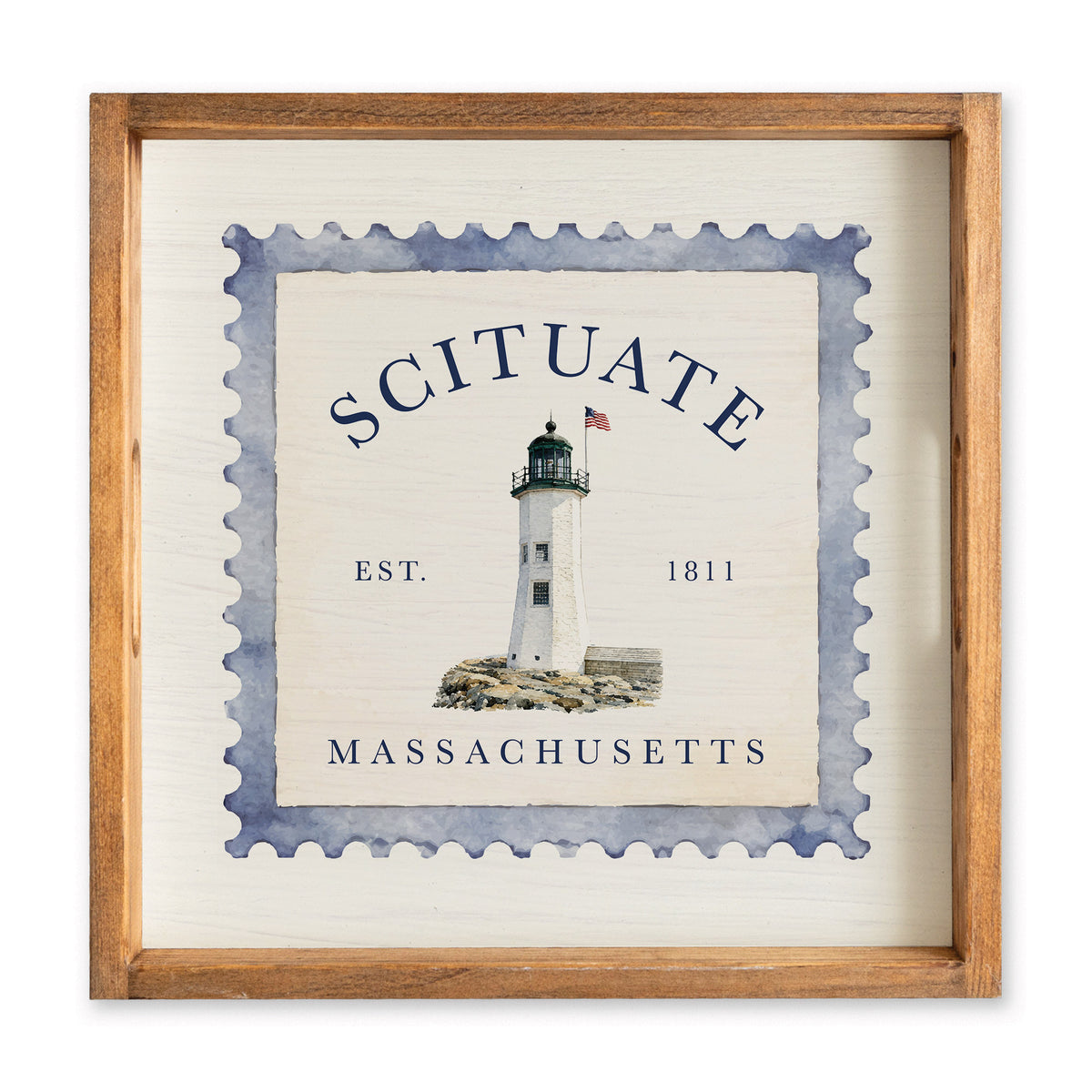 *Scituate Lighthouse Stamp Serving Tray