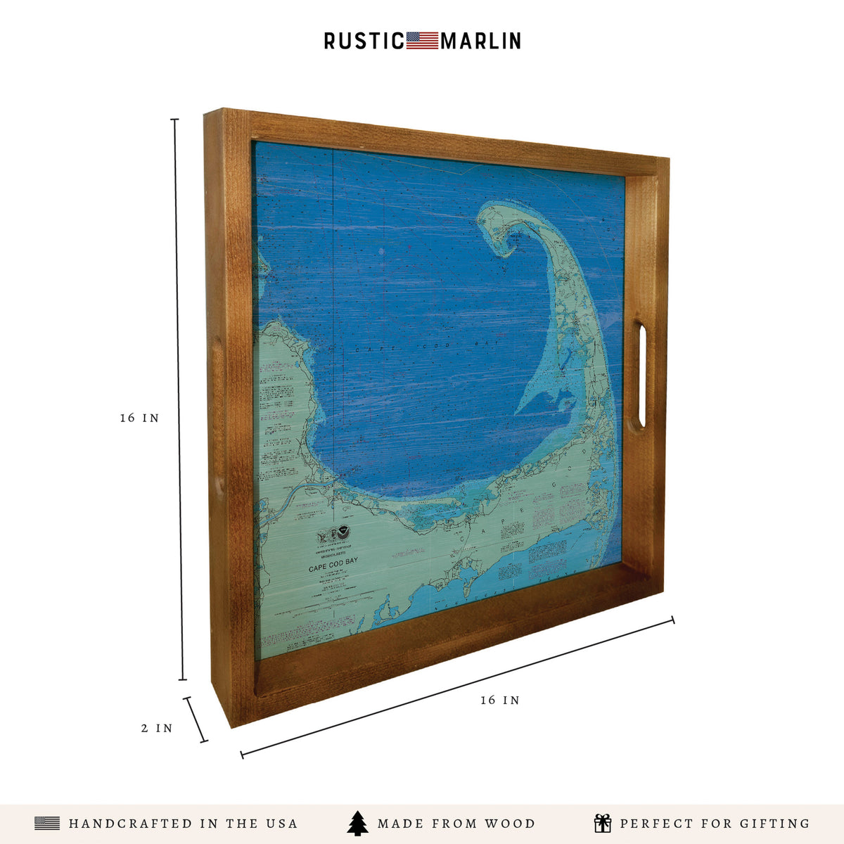 Cape Cod Chart Map Serving Tray