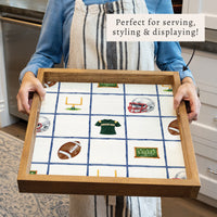 Green B Ay Football Icons Serving Tray