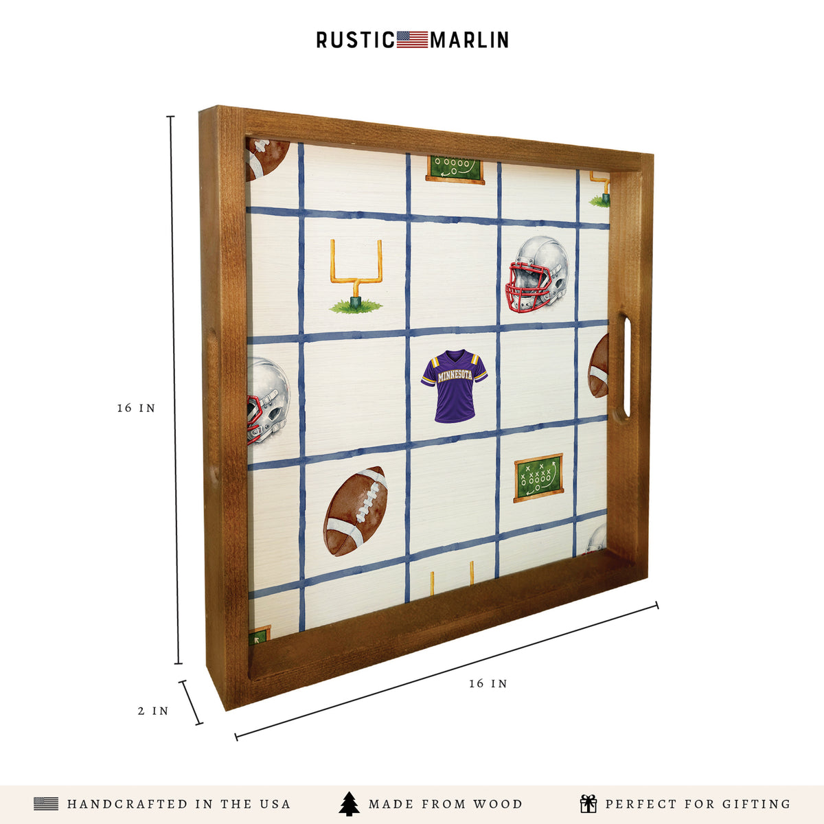 Minnesota Football Icons Serving Tray