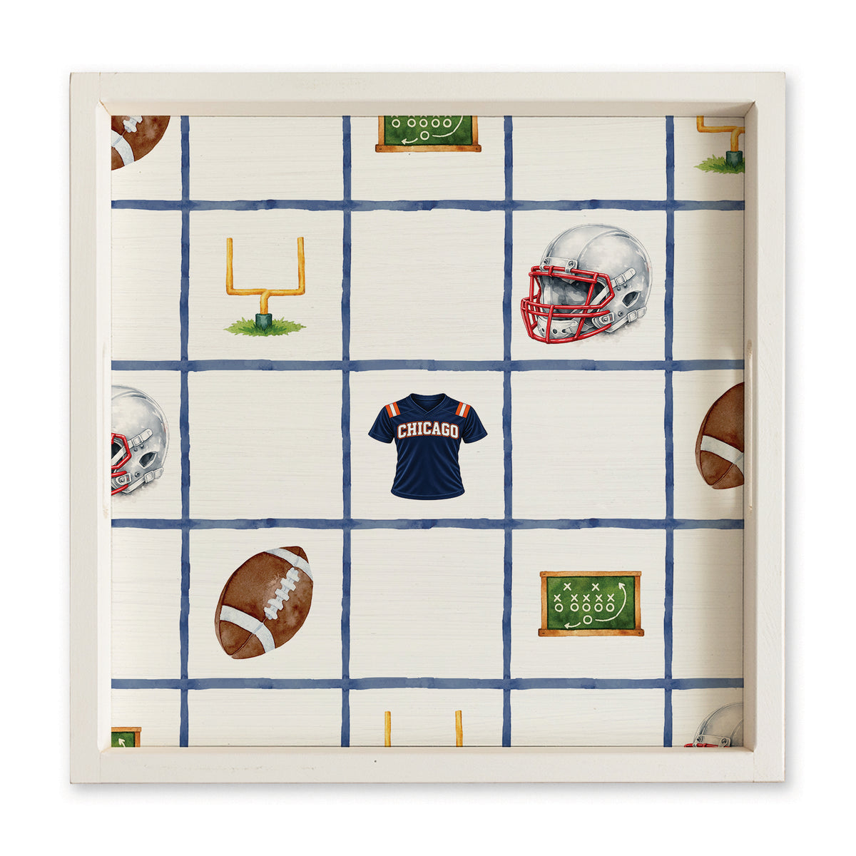 Chicago Football Icons Serving Tray