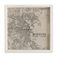 Boston Neutral City Map Serving Tray