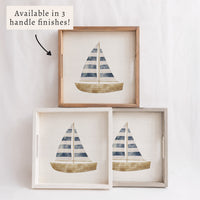 Watercolor Sailboat Serving Tray