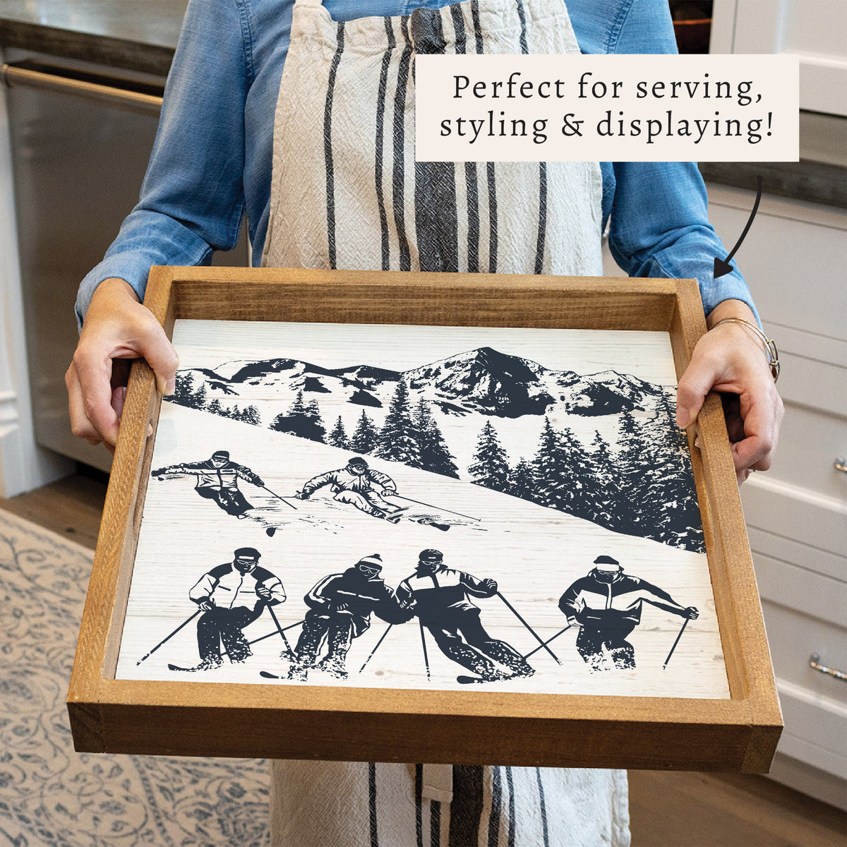Retro Ski Run Serving Tray