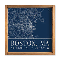 Boston City Grid Coordinates Serving Tray