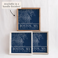Boston City Grid Coordinates Serving Tray