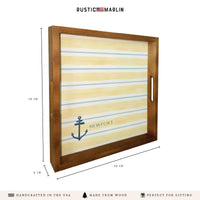 Anchor Stripe Personalized Serving Tray