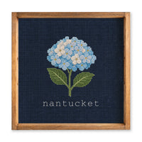 Hydrangea Printed Needlepoint Personalized Serving Tray