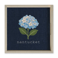 Hydrangea Printed Needlepoint Personalized Serving Tray