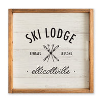 Ski Lodge Rentals Lessons Personalized Serving Tray