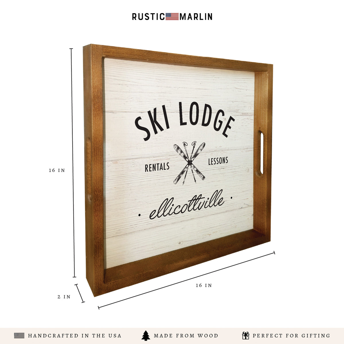 Ski Lodge Rentals Lessons Personalized Serving Tray
