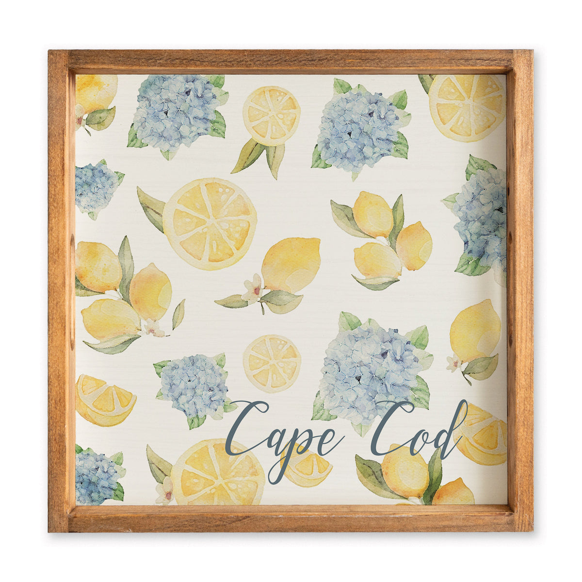 Hydrangea Lemon Personalized Serving Tray