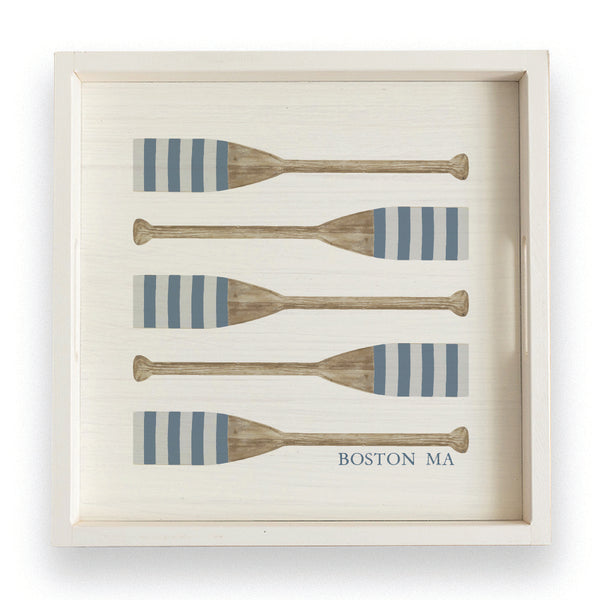 Striped Oars Personalized Serving Tray