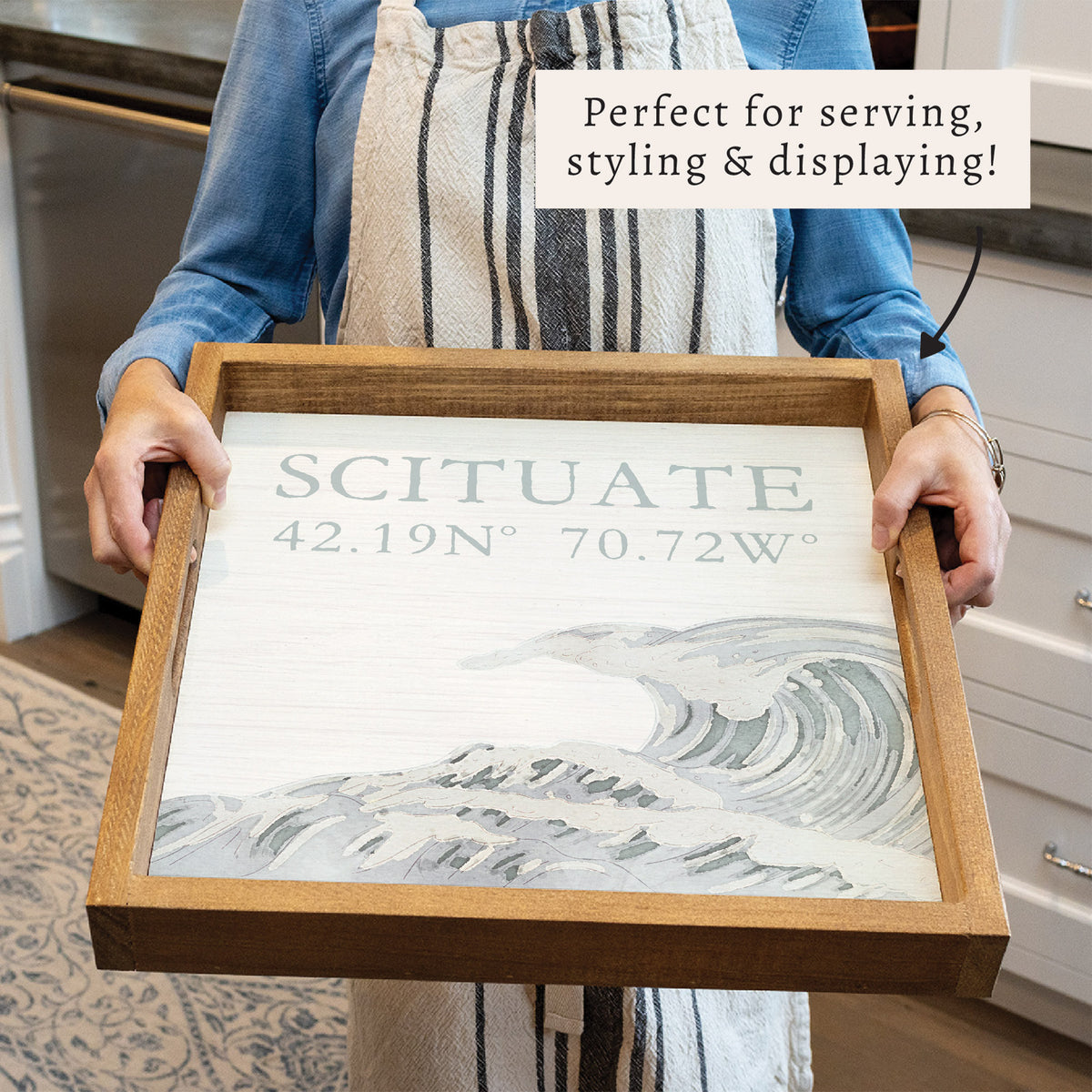 Coastal Wave Personalized Serving Tray