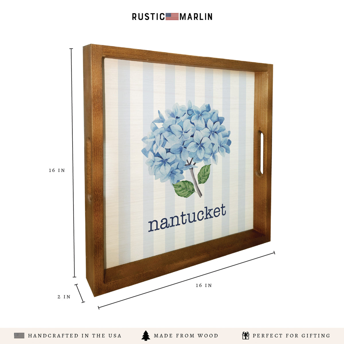 Blooming Hydrangea Personalized Serving Tray