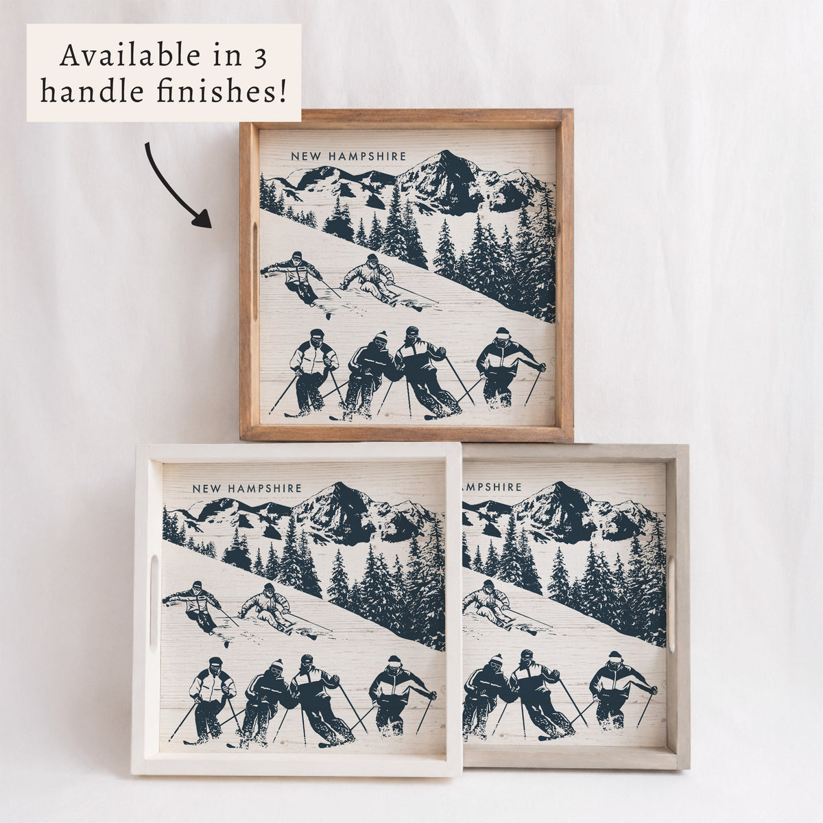 Retro Ski Run Personalized Serving Tray