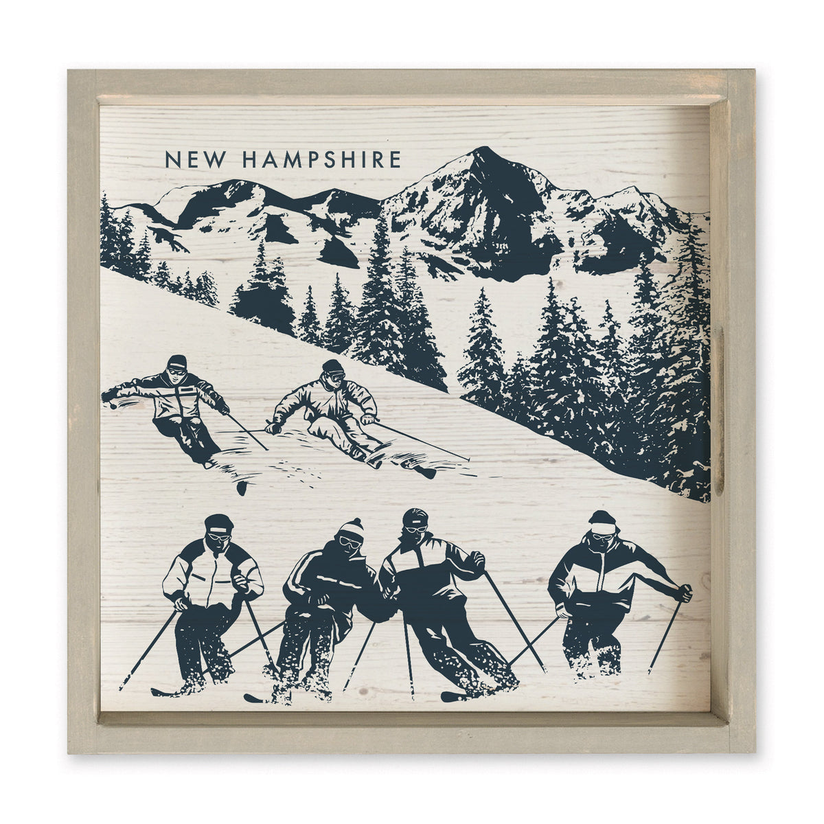 Retro Ski Run Personalized Serving Tray