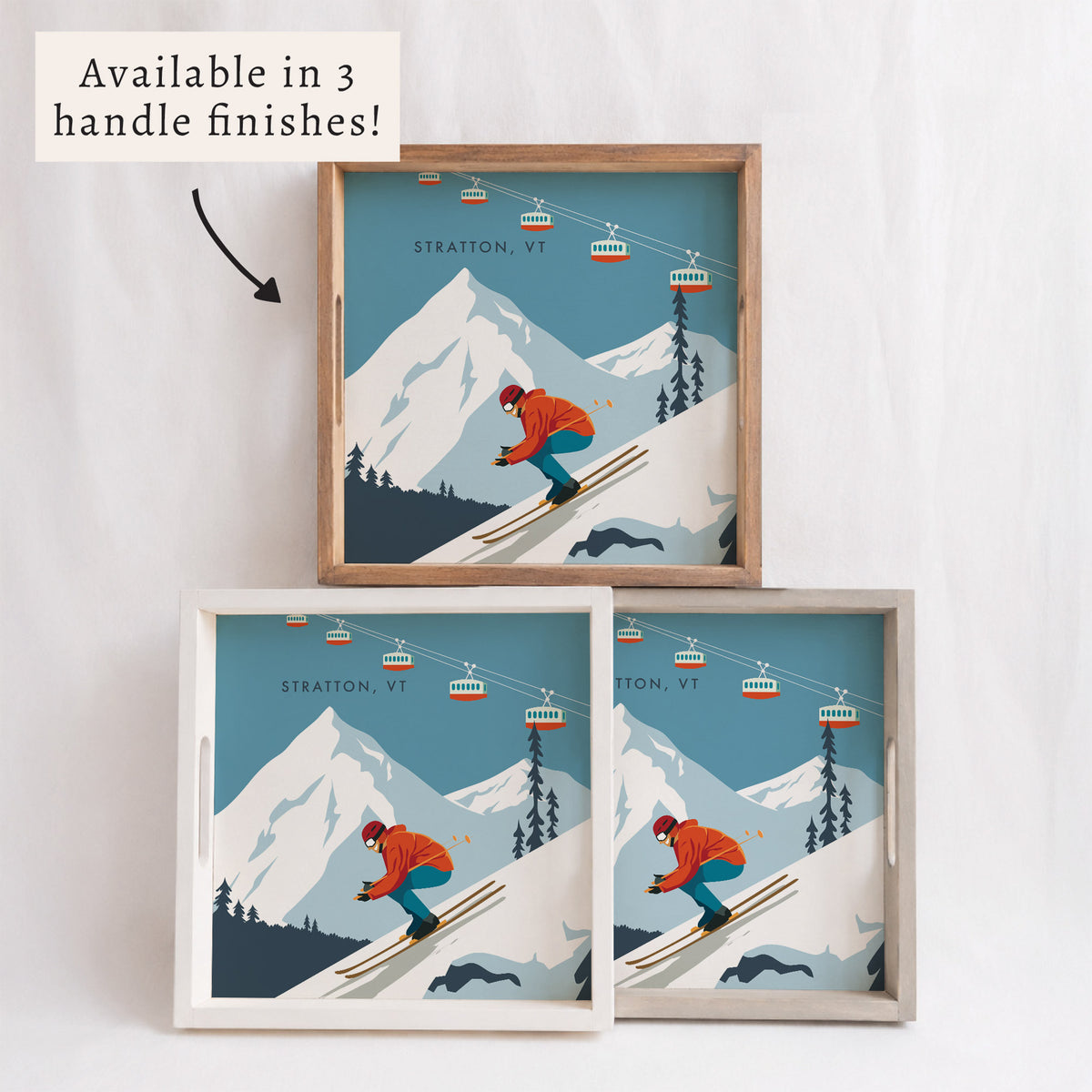 Bluebird Ski Day Personalized Serving Tray