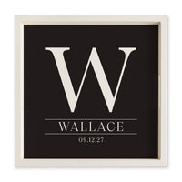 Initial Black Personalized Serving Tray